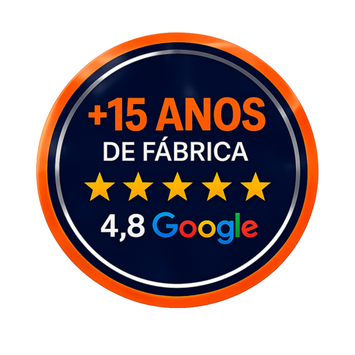 +15 anos de fábrica — 4,8 estrelas no Google